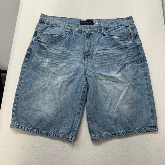 Rocawear Men's Blue Denim Relaxed Fit Shorts Embroidered Back Pockets Waist 48