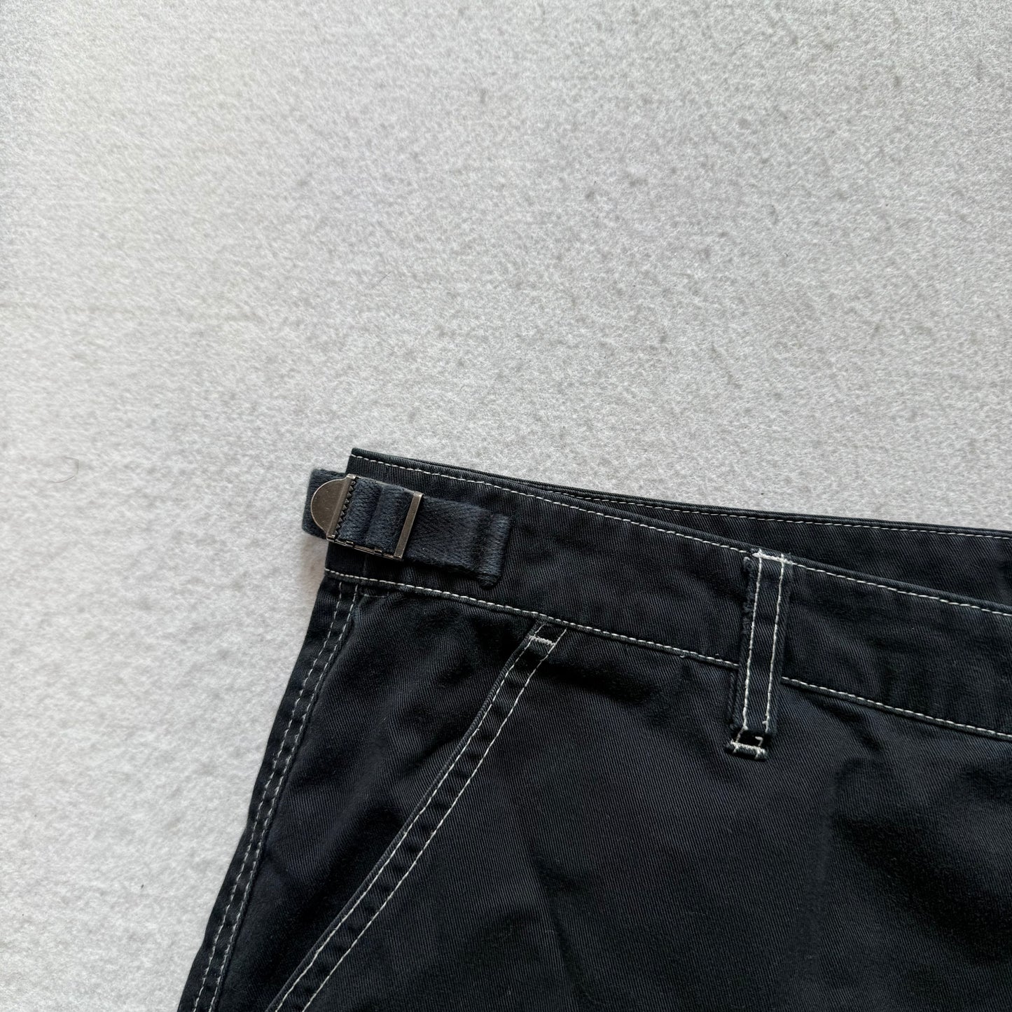 Empyre Men's Black Loose Fit Embroidered Cargo Skate Pants Streetwear Size 34