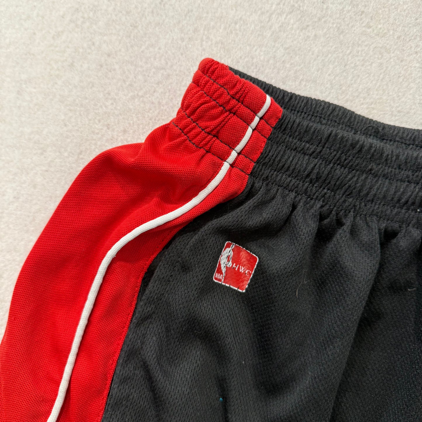 NBA Portland Trail Mens Black Red Polyester Blazers Basketball Shorts Y2K Size L