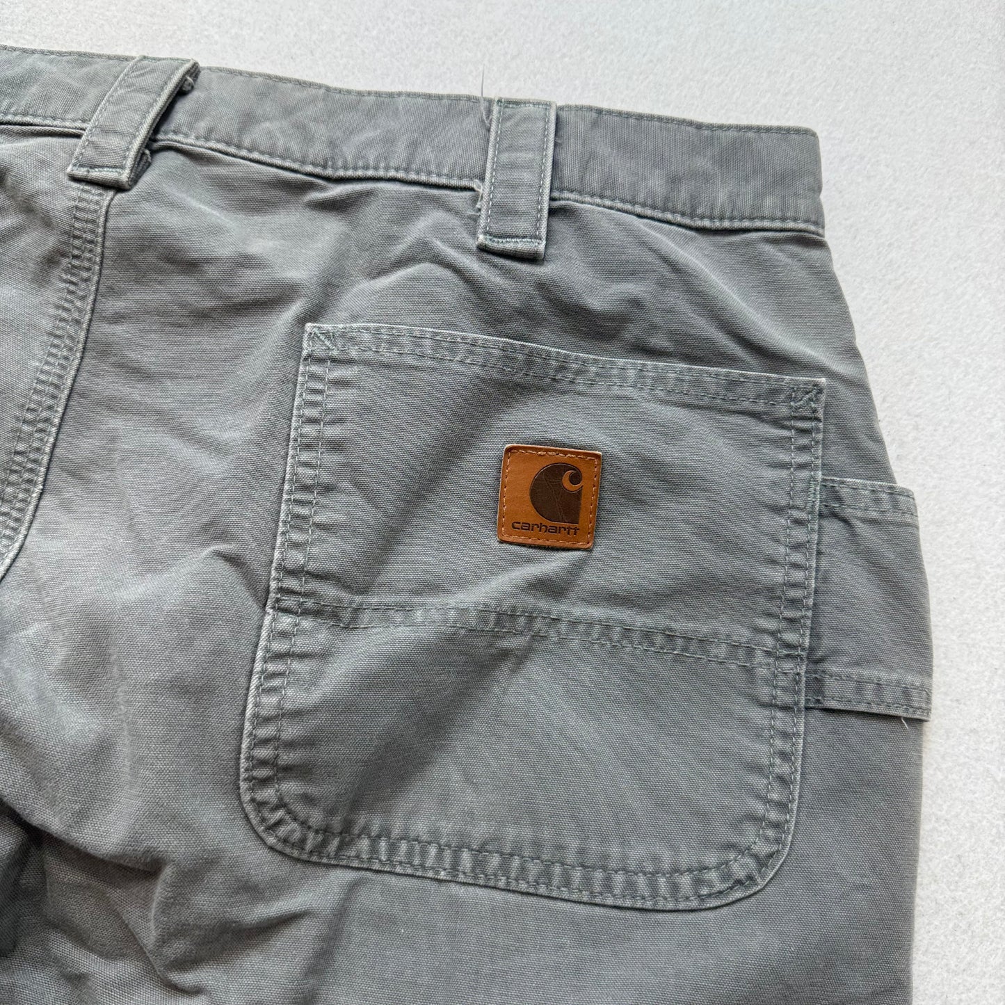 Carhartt B151 FAT Men's Gray Canvas Wide Dungaree Fit Carpenter Pants Size 38x30