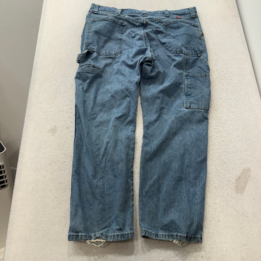 Wrangler Men Blue Straight Fit Carpenter Denim Jeans Work Wear Pocket Size 38x30