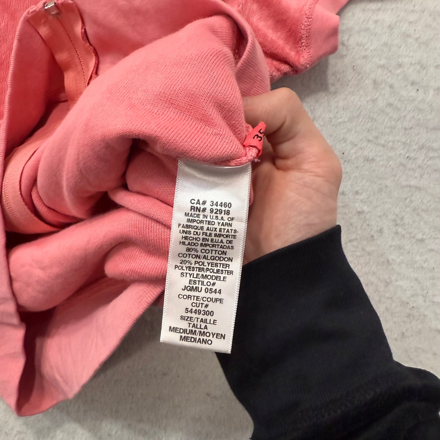 RARE Juicy Couture Womens Pink Terry Cloth Zip-Up Hoodie Short Sleeve Y2k Size M