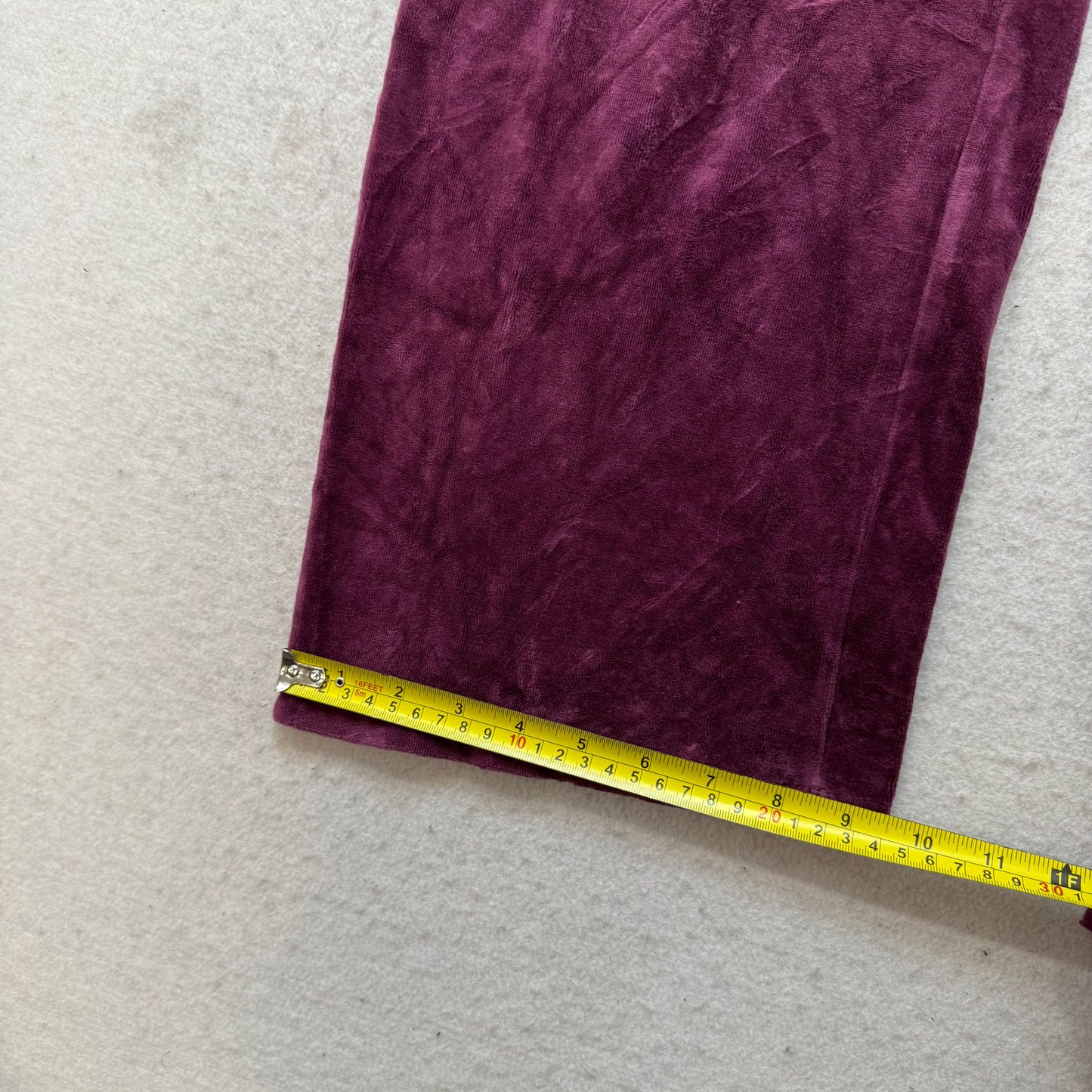 Juicy Couture Women's Burgundy Velour Flared Track Pant Loungewear Preppy Size M