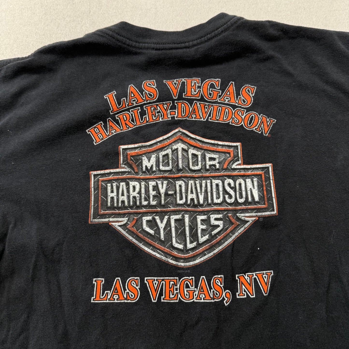 Harley-Davidson Men's Black Cotton T-Shirt Winged Skull H-D Graphic Tee Size L