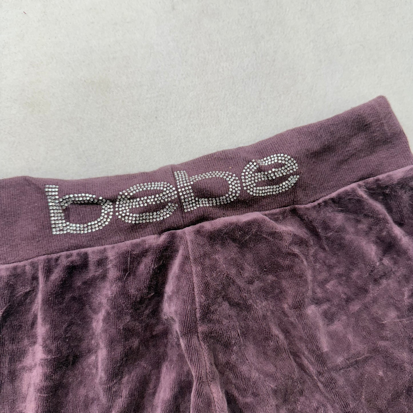 Bebe 2b Women's Burgundy Velour Flared Track Pant Side Striped Loungewear Size S