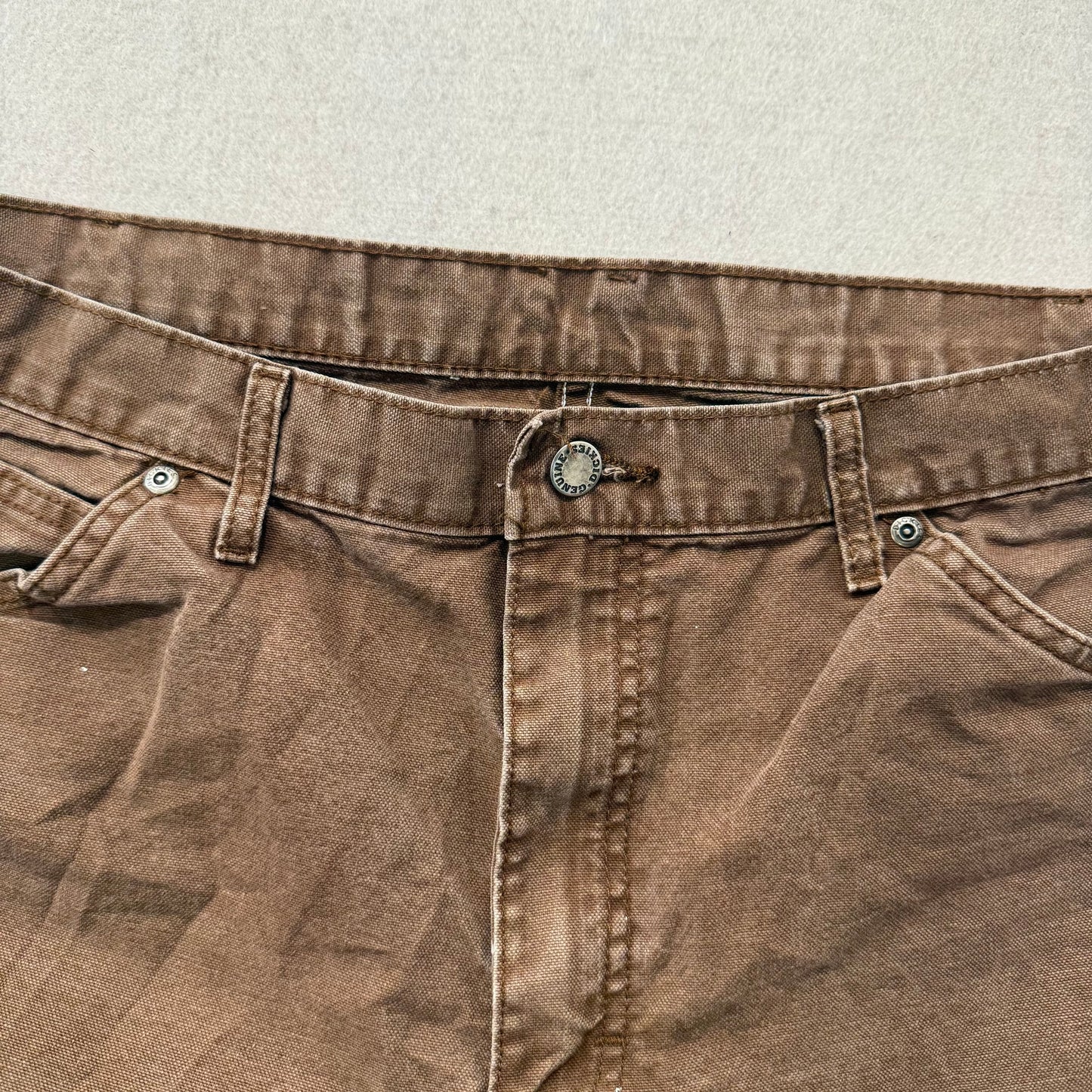 Dickies Men's Brown Straight Leg Carpenter Pants Tool Pockets Workwear Size 36