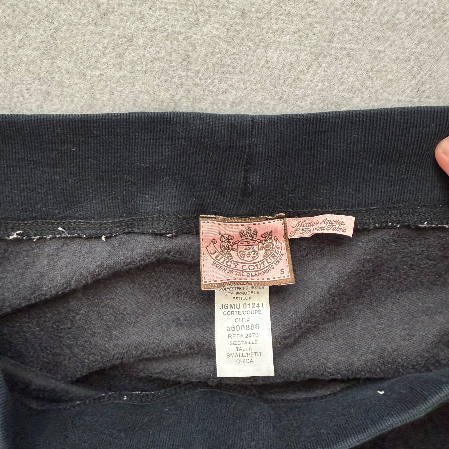 Vintage Juicy Couture Women's Black Velour Flared Track Pant Loungewear Size S