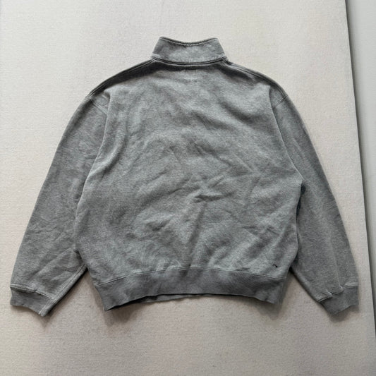 GAP gray cropped embroidered zip pullover size S