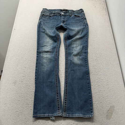 Premiere by rue21 Women's Blue Bootcut Denim Jeans Pockets Classic Size W33
