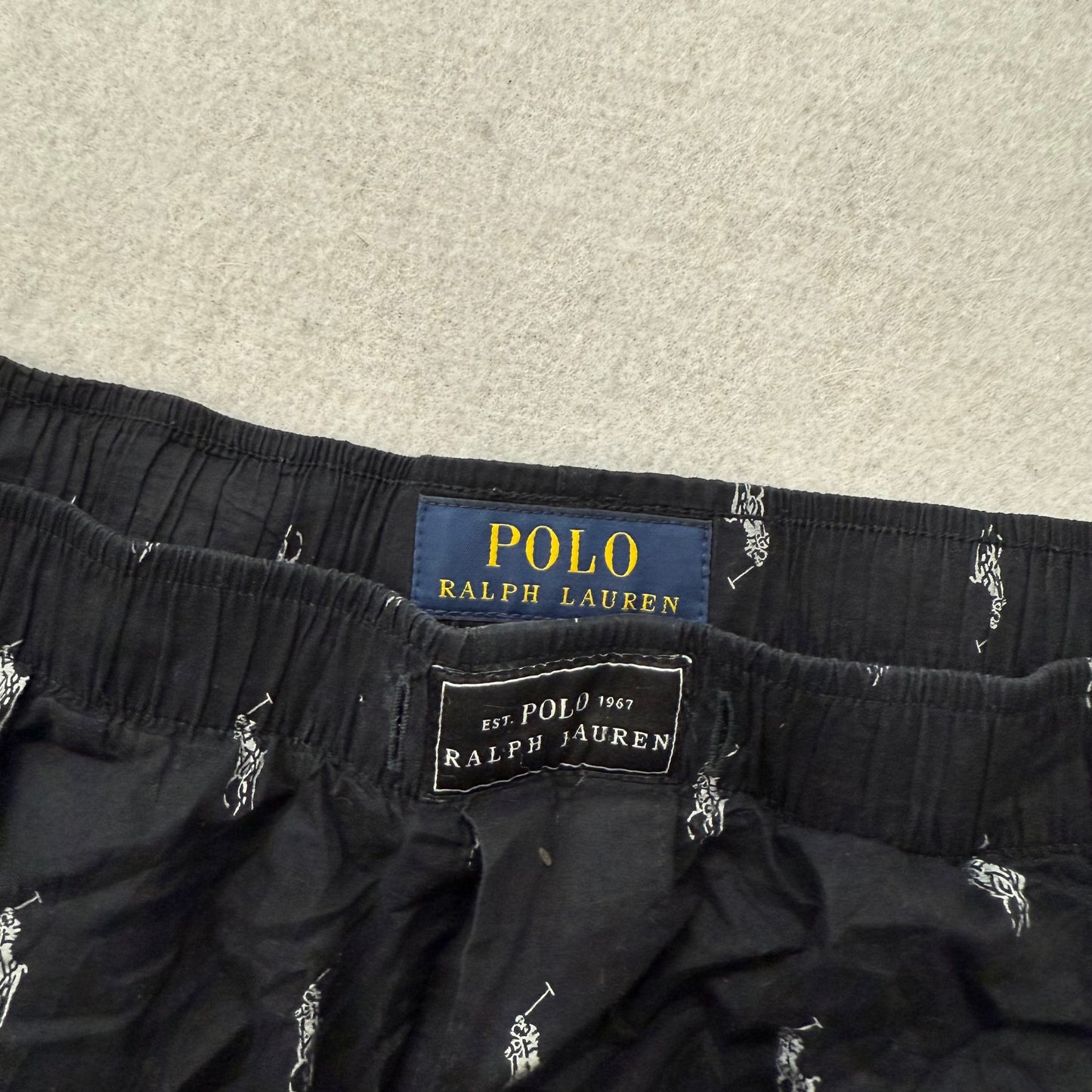 Polo Ralph Lauren Men's Black White Allover Pony Pajama Pants Sleepwear Size XL