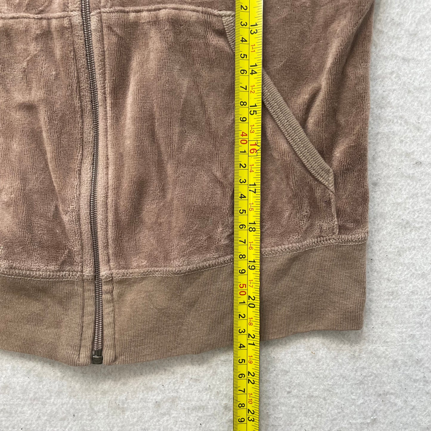 2003 Vintage Juicy Couture Scottie Dogs Womens Brown Velour Zip-Up Hoodie Size M
