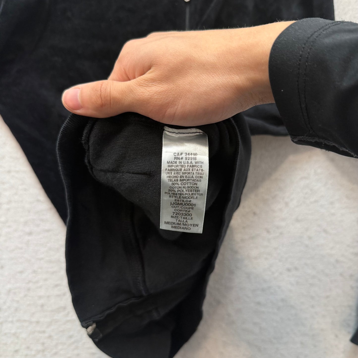Juicy Couture Women's Jet Balck Velour Full Zip Hoodie Loungewear Pockets Size M