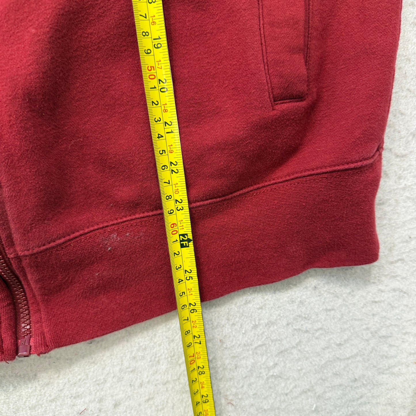 Urban Pipeline Men's Red Full Zip Fleece Track Jacket Sleeves Striped Size L
