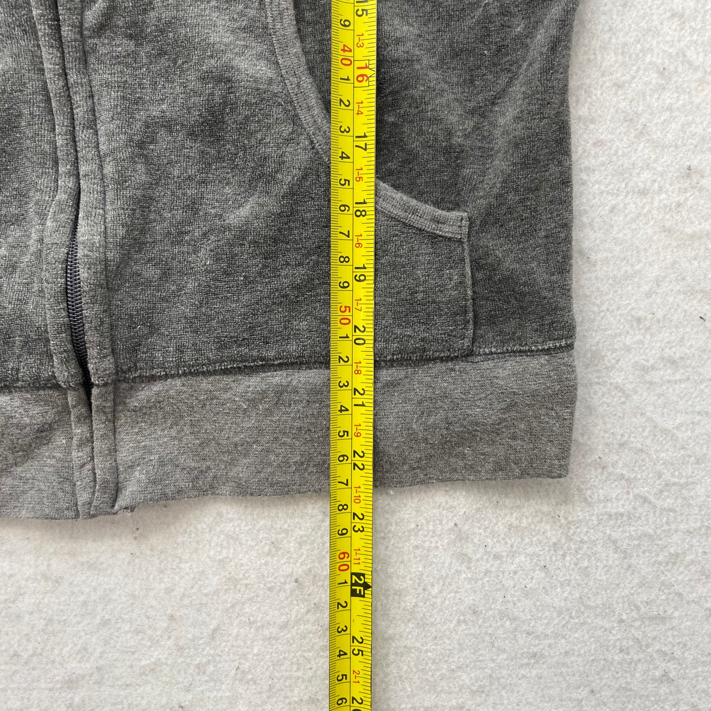 Vintage Juicy Couture Women's Charcoal Grey Velour Zip-Up Hoodie Pockets Size L