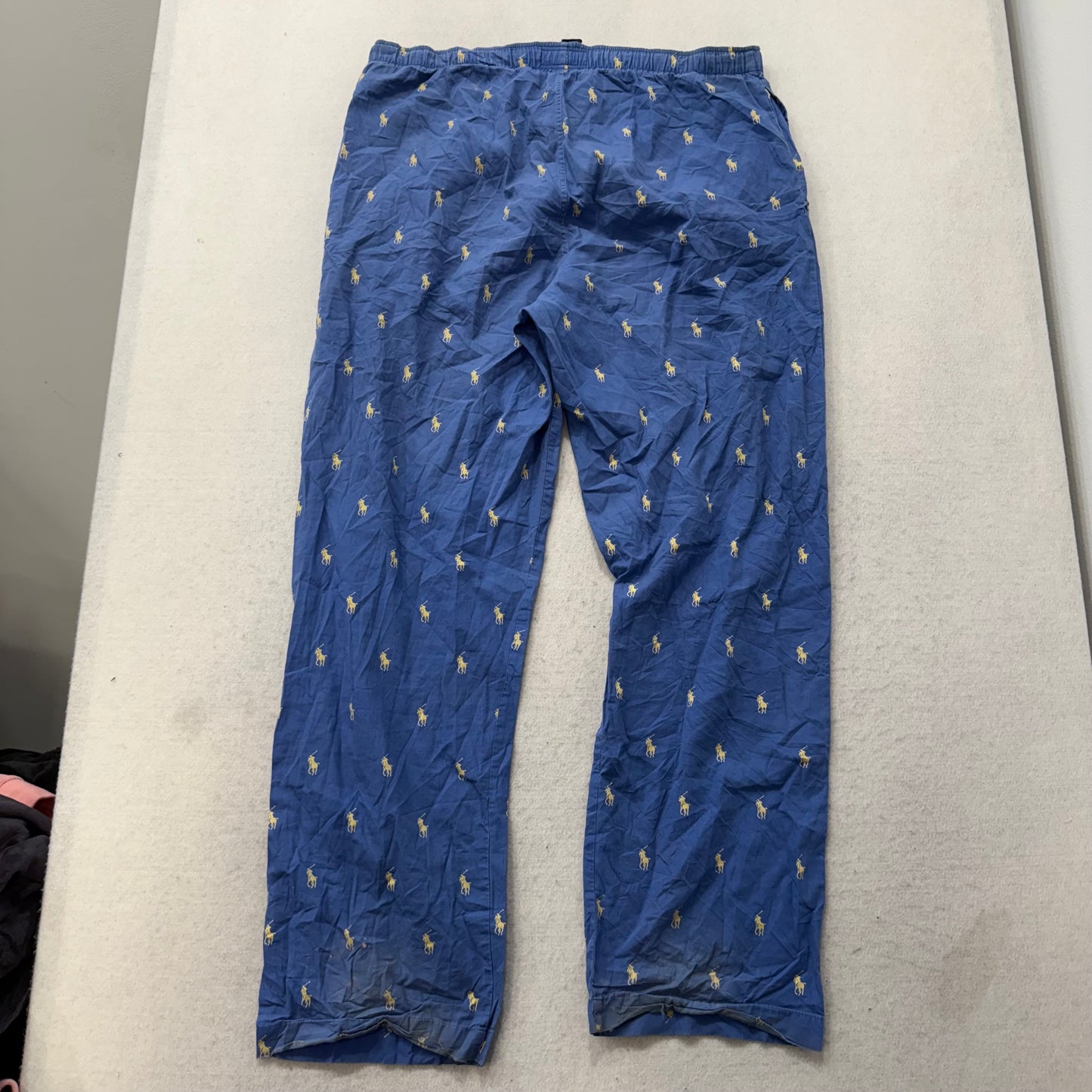 Polo Ralph Lauren Men's Blue Allover Pony Print Pajama Pants Sleepwear Size S
