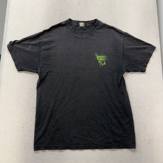Alstyle Apparel Black Cotton T-Shirt Short Sleeve Skull Graphic Crew Neck Size L