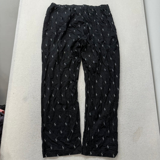 Polo Ralph Lauren Men's Black White Allover Pony Pajama Pants Sleepwear Size XL