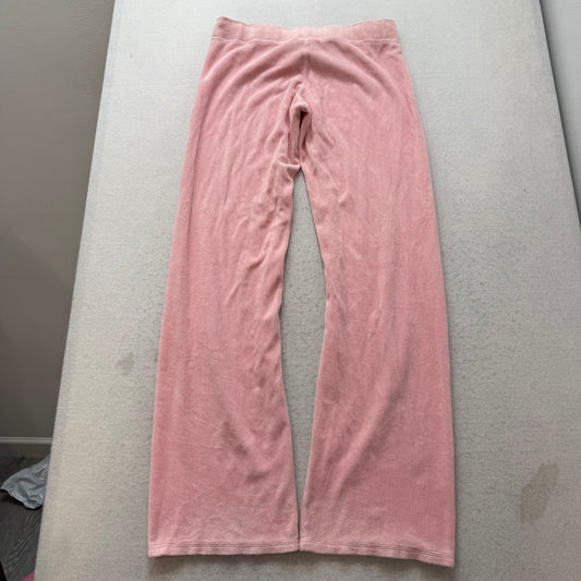 Vintage Juicy Couture Surf School Women Pink Terry Cloth Flare Track Pant Size S
