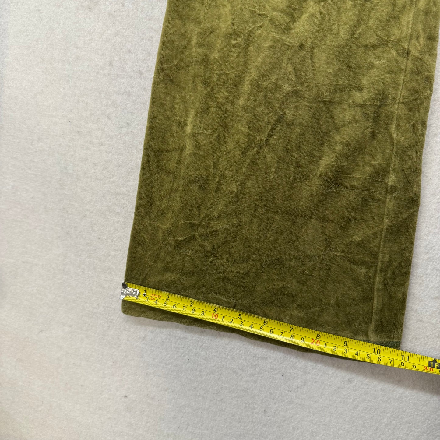 Juicy Couture Women's Olive Green Velour Flared Track Pant Loungewear Size XL