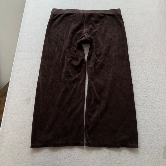 Vintage Juicy Couture Women's Dark Brown Terry Cloth Wide Leg Capris Pant Size L