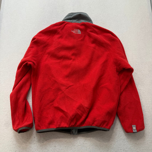 The North Face Unisex Red Gray Full Zip Fleece Jacket Pockets Streetwear Size M