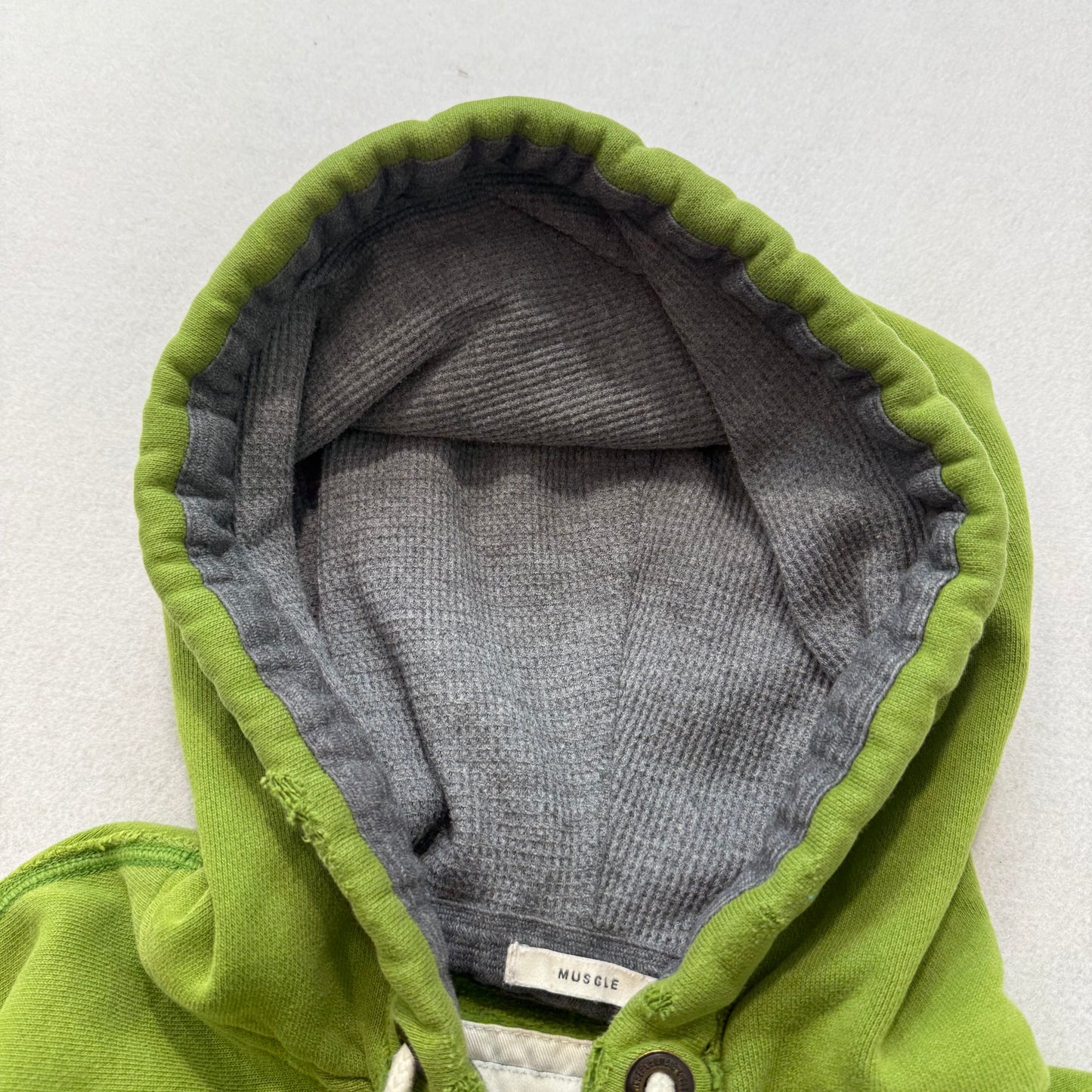 Abercrombie & Fitch Women's Apple Green Cotton Full Zip Hoodie Distressed Size M