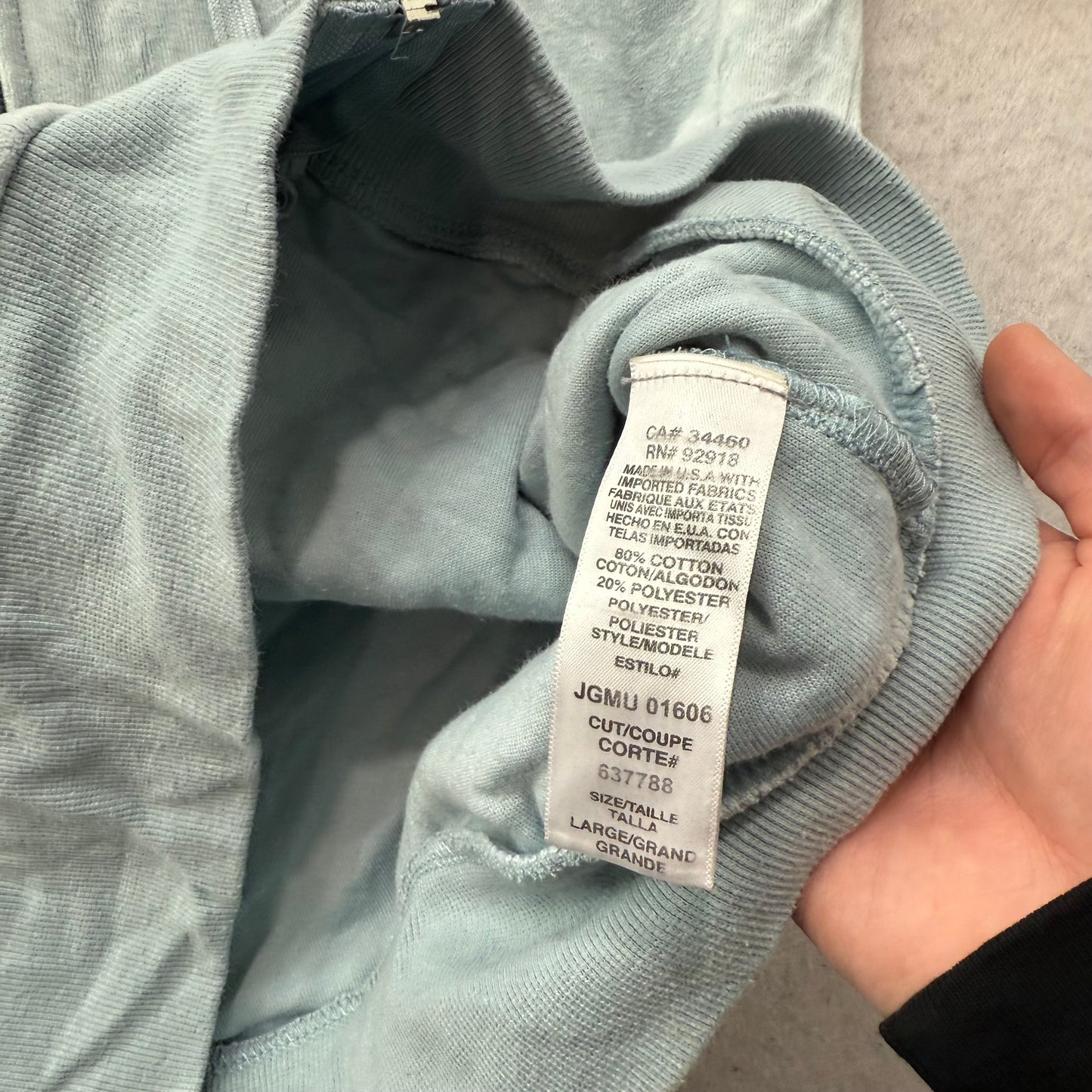 Vintage Juicy Couture Women's Misty Teal Velour Zip-Up Hoodie Drawstring Size L