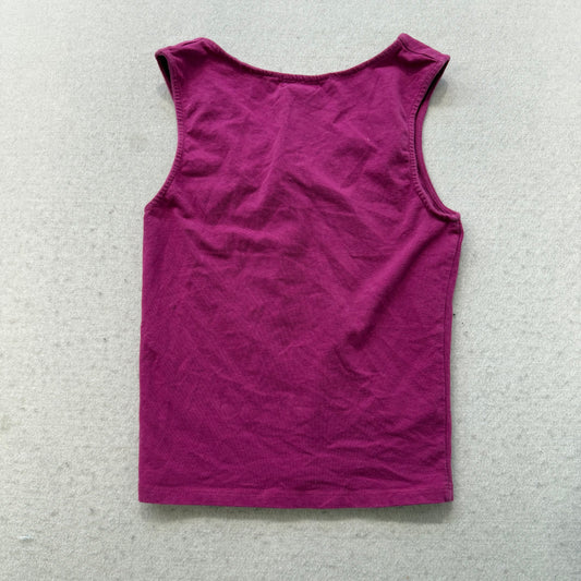 Wet Seal Women's Purple Lace Up V-Neck Tank Top Stretch Sleeveless Casual Size S