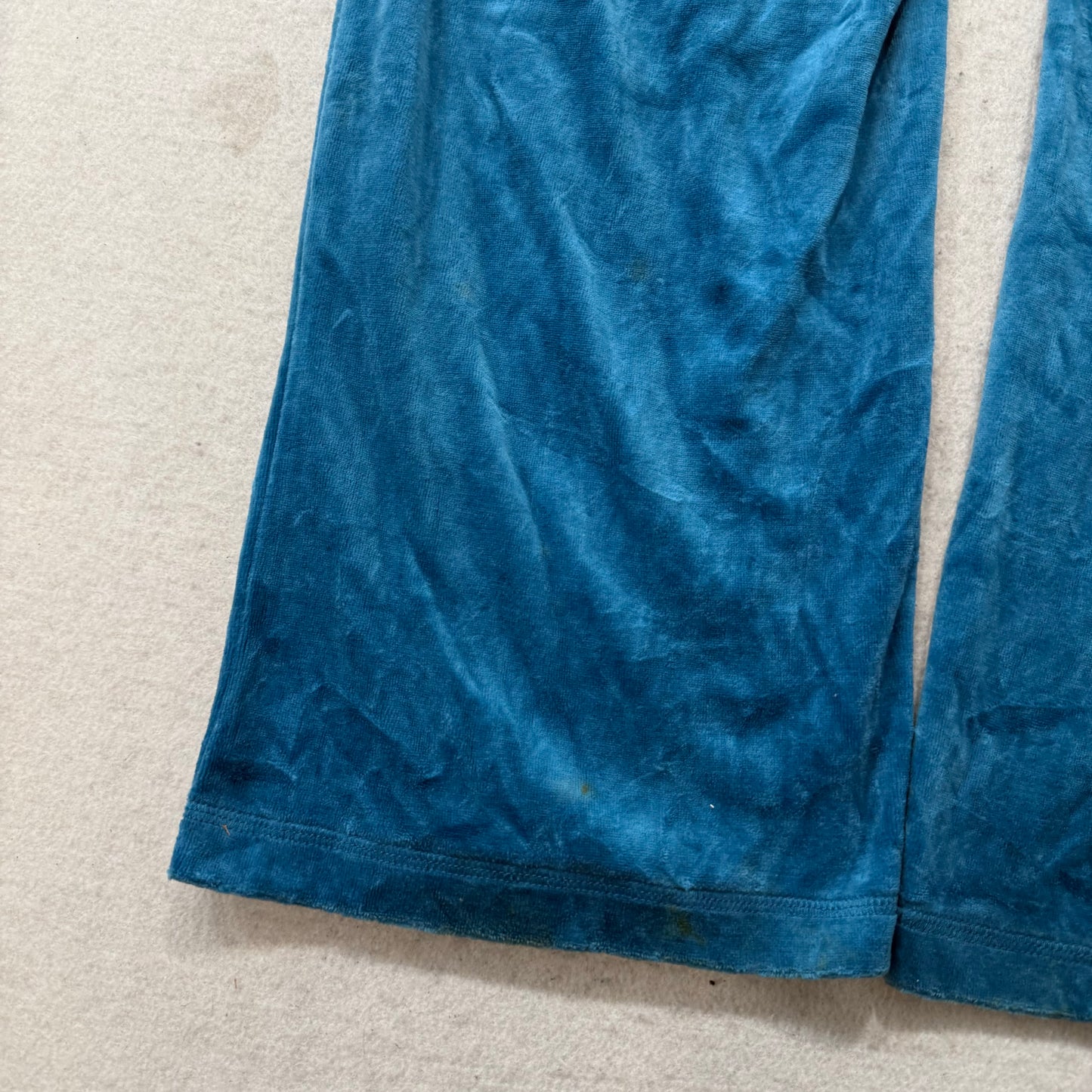 Juicy Couture Women's Teal Blue Velour Flared Leg Track Pant Loungewear Size XL