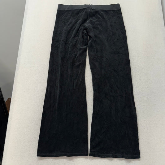 2003 Vintage Juicy Couture Women's Black Terrycloth Flared Track Pant Y2K Size M