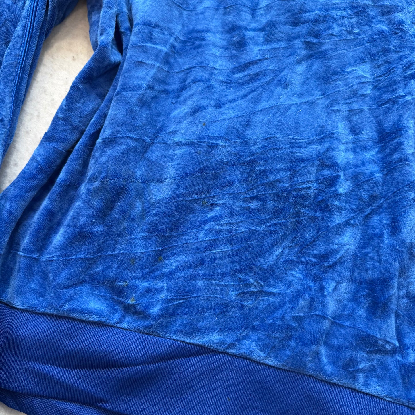 Juicy Couture Women's Royal Blue Velour Full Zip Hoodie Logo Preppy Y2K Size L