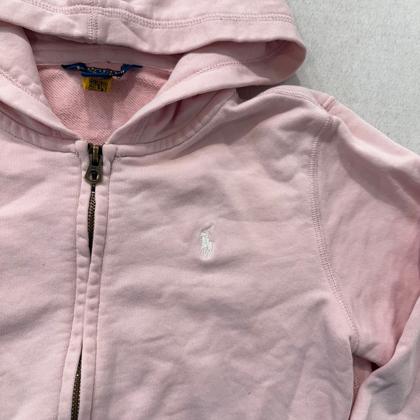 Polo Ralph Lauren Womens Pink Full Zip Hoodie Signature Embroidered Logo Size XL