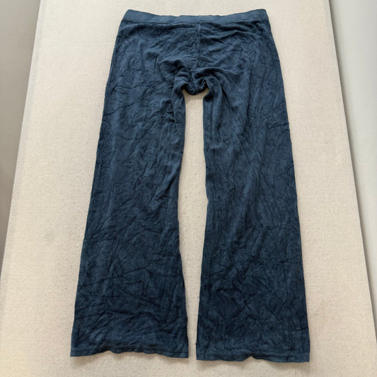 Juicy Couture Women's Slate Blue Terrycloth Flared Track Pant Loungewear Size XL
