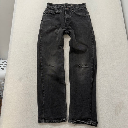 Levi Strauss & Co 562 Men's Faded Black Denim Loose Fit Distressed Jeans Size 27