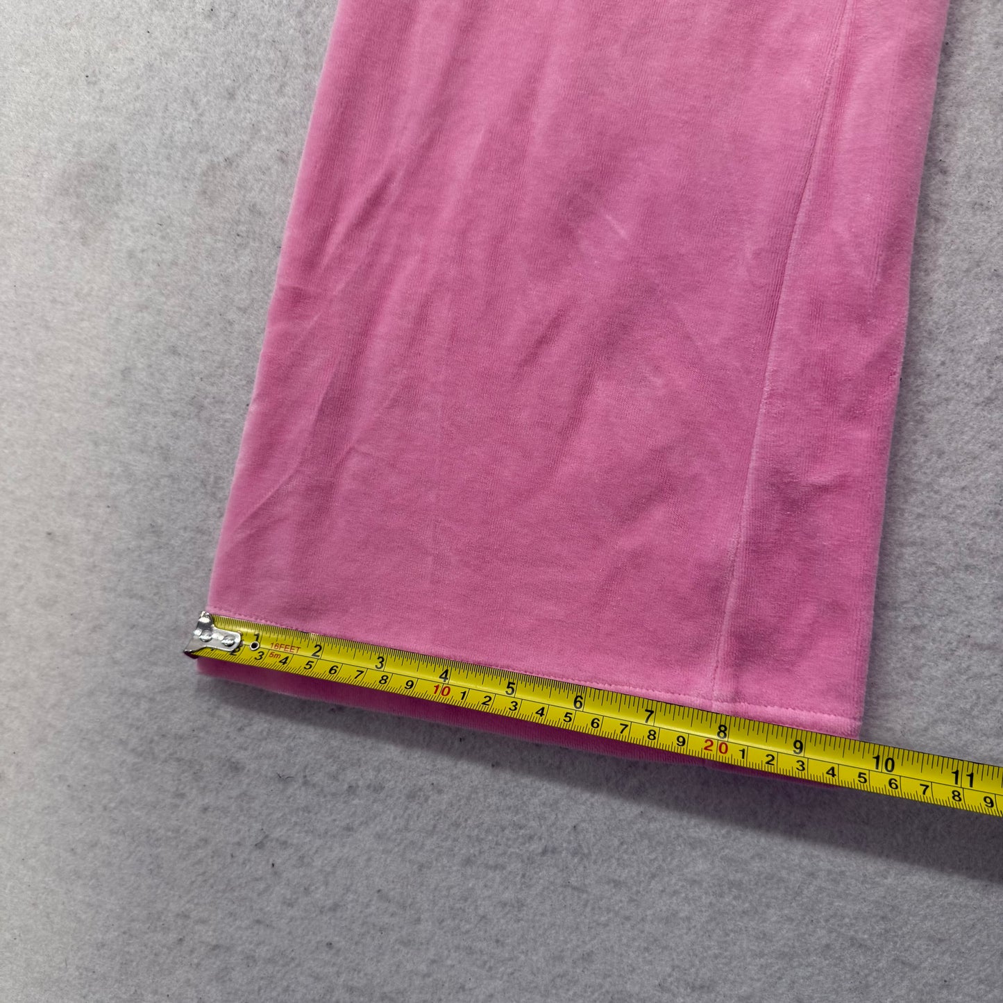 Juicy Couture Women's Pink Velour Flared Track Pants Pockets Drawstring Size M