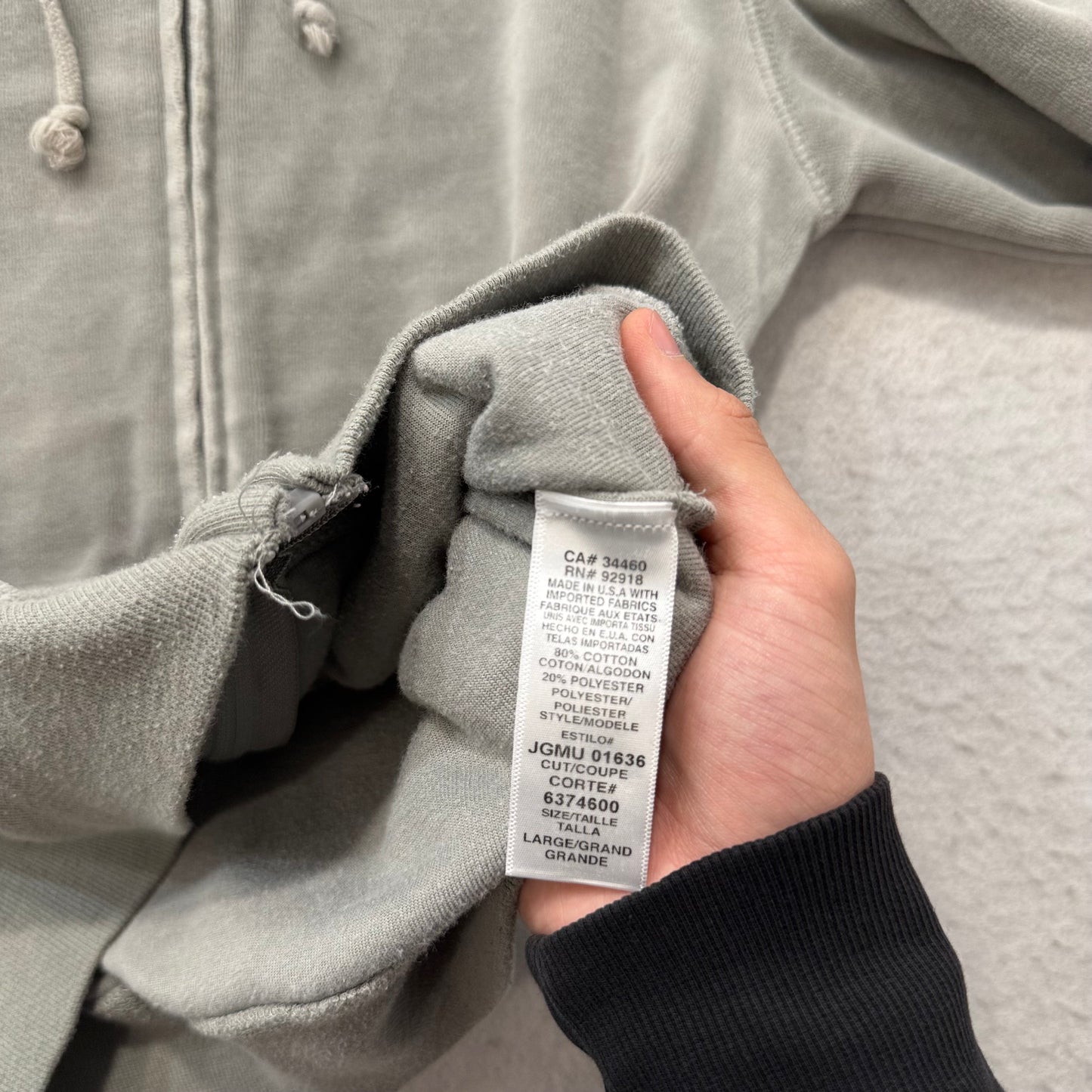 Vintage Juicy Couture Womens Gray Velour Zip-Up Hoodie Pockets Drawstring Size L