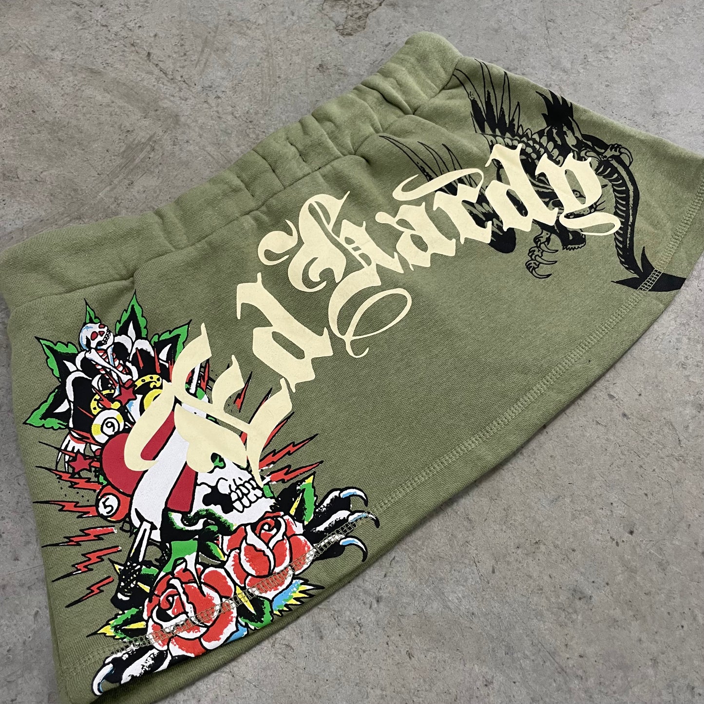 ED HARDY “Heart Of Roses” SAGE MINI SKIRT - Clean Curriculums