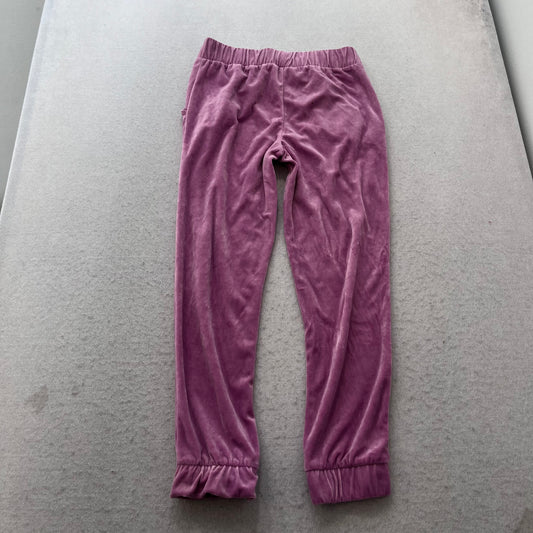 Juicy Couture Womens Mauve Velour Sweatpants Crown Logo Elastic Waist Size M