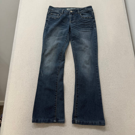 True Freedom Women's Medium Blue Denim Bootcut Jeans Bling Pocket Style Size 5