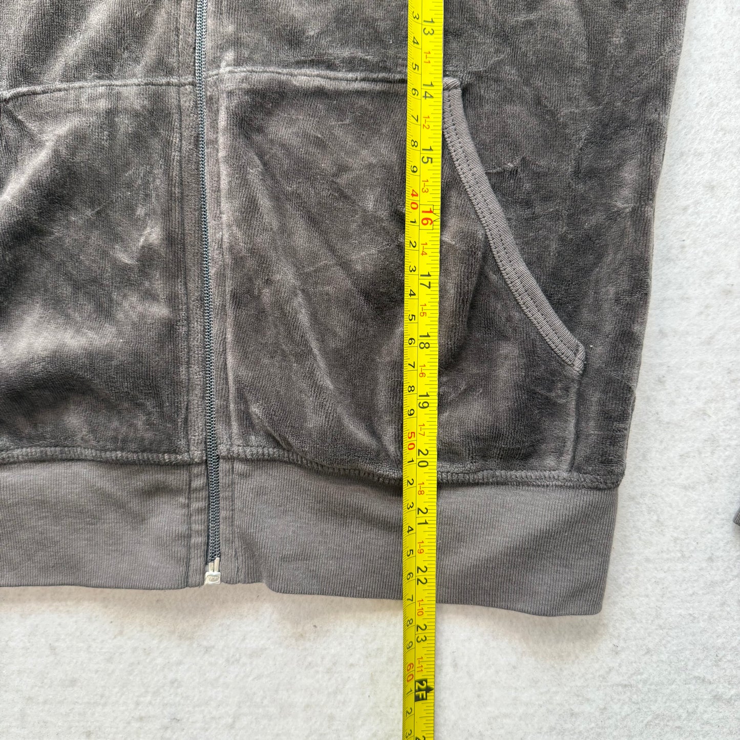 Juicy Couture “Juicy Wanted By All” Women's Charcoal Velour Zip Up Hoodie Size M