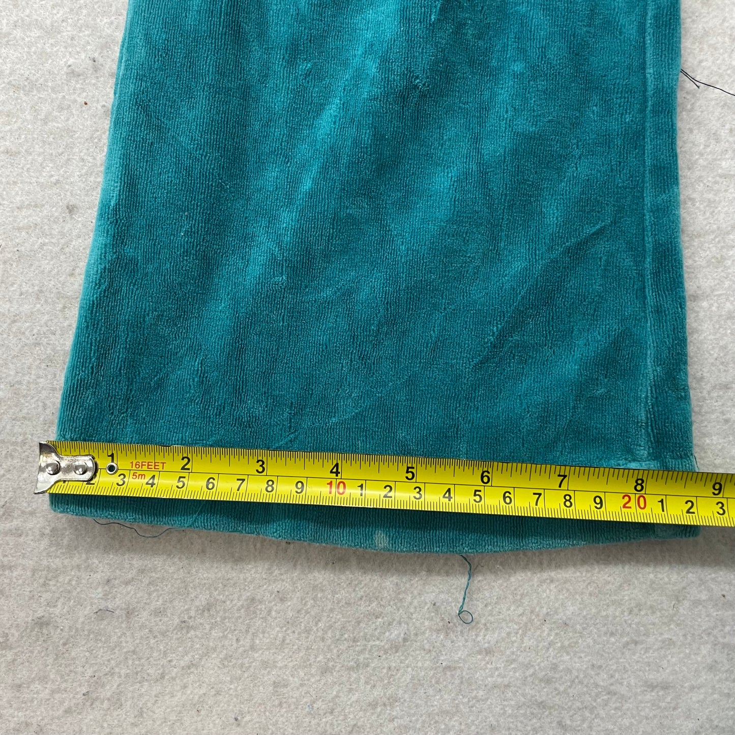 Vintage Juicy Couture Women's Teal Velour Flared Track Pants Drawstring Size S