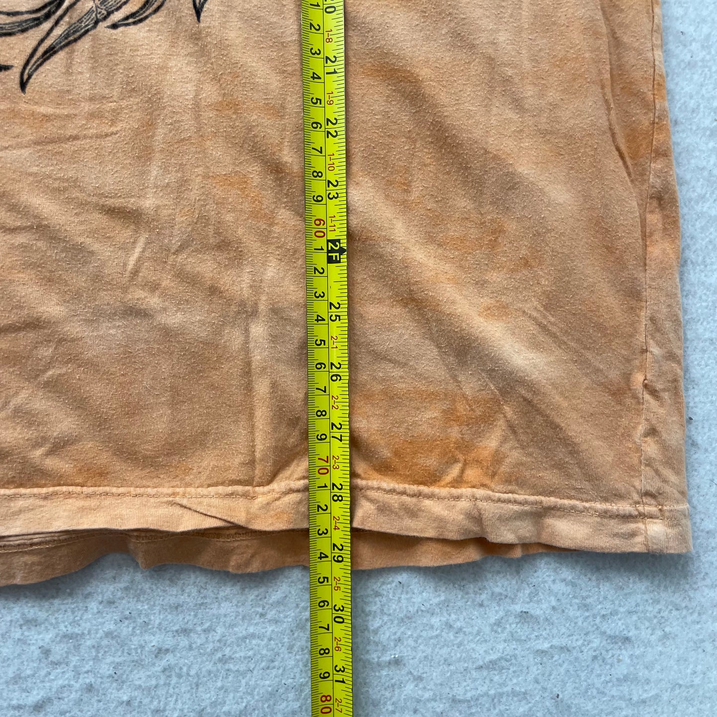 Affliction T-Shirt Men's Orange Cotton Y2K Graphic Short Sleeve Tee Size 2XL
