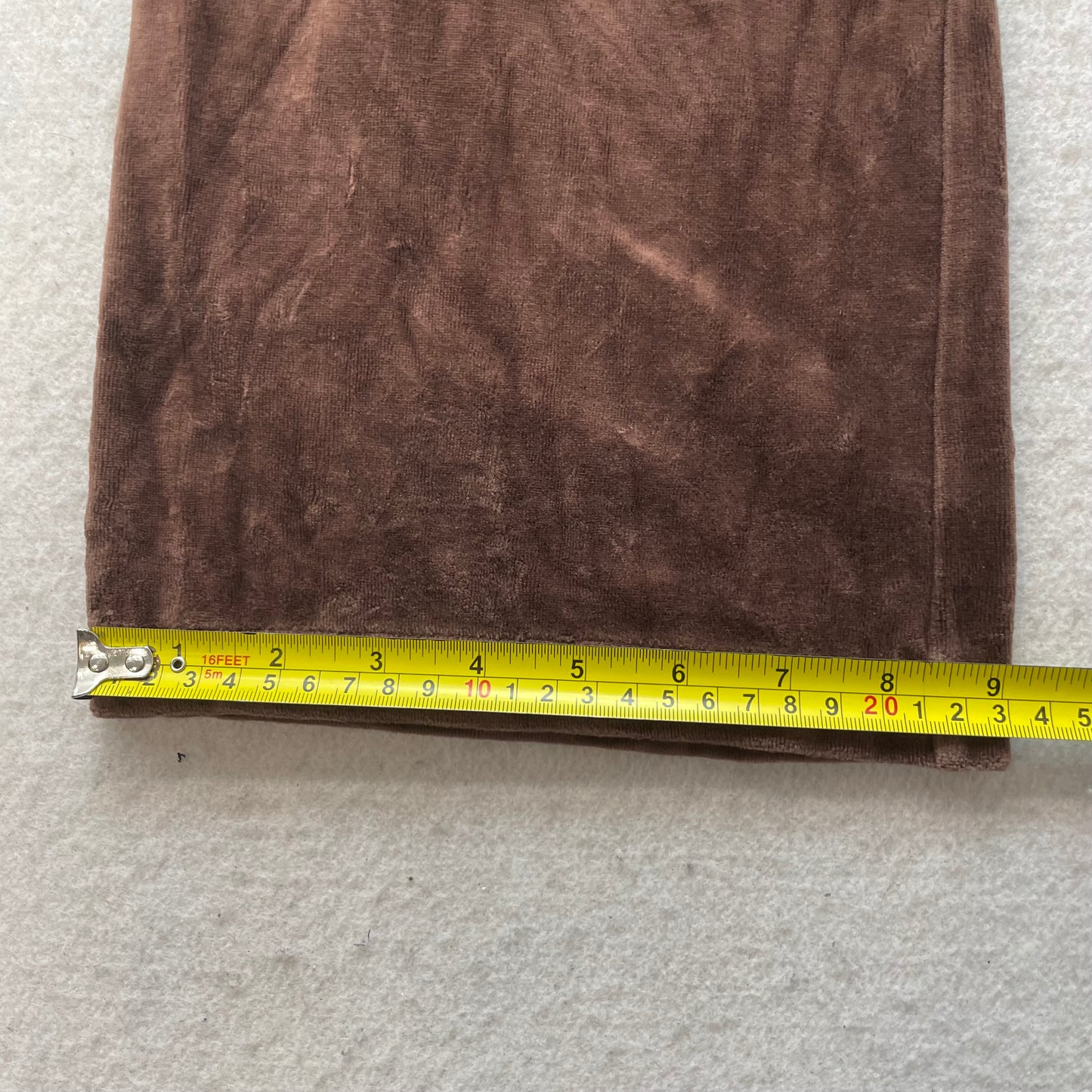 Vintage Juicy Couture Women Dark Brown Velour Flare Track Pant Drawstring Size L