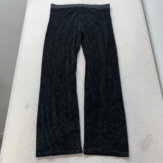 Juicy Couture Women's Black Velour Flared Track Pant Loungewear Preppy Size XL
