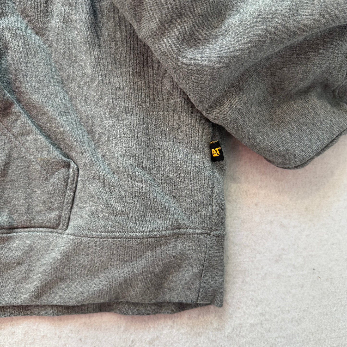 Caterpillar CAT Trademark Men's Gray Hoodie Embroidered Logo Workwear Size 2XL