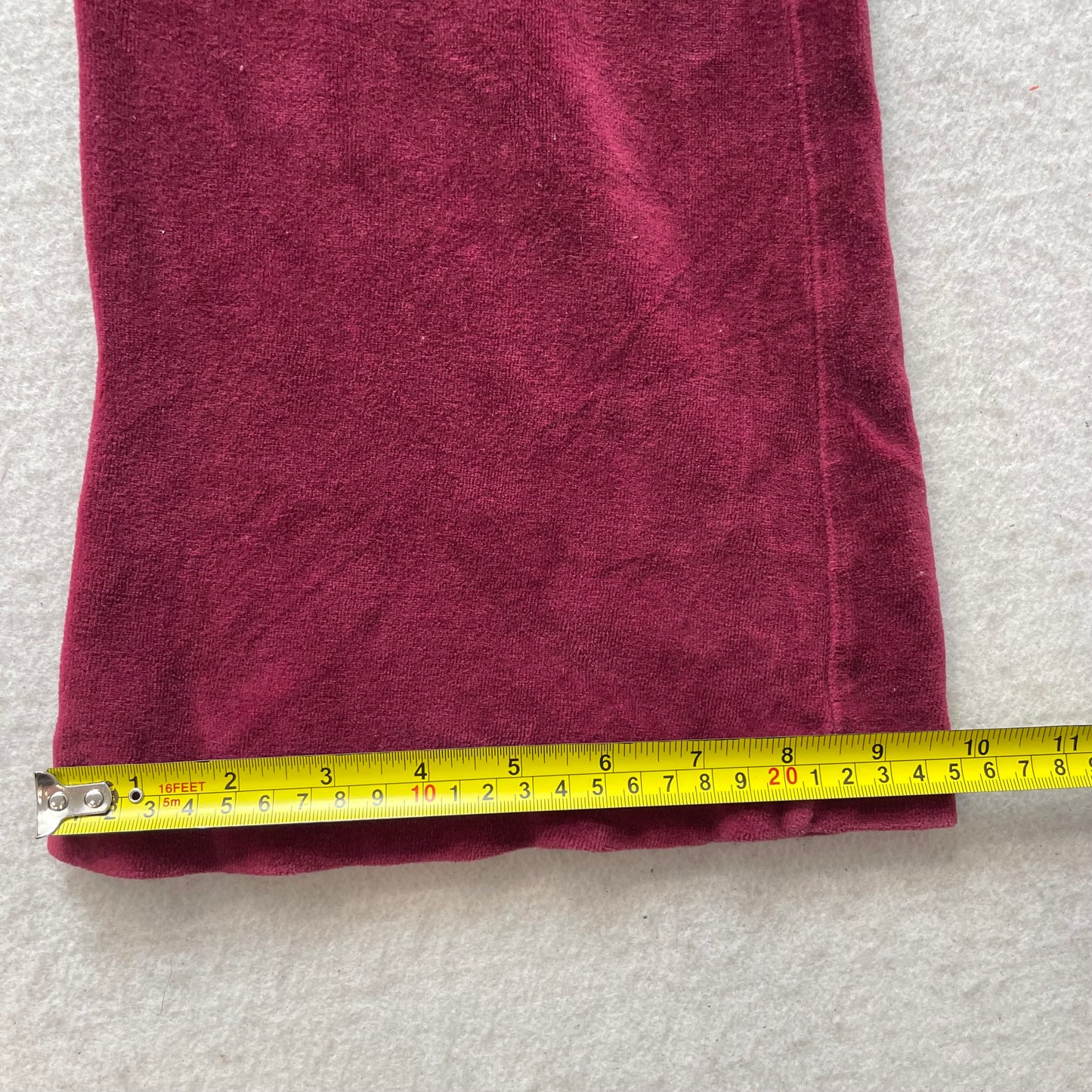 2003 Vintage Juicy Couture Women's Maroon Velour Flare Track Pant Pockets Size S