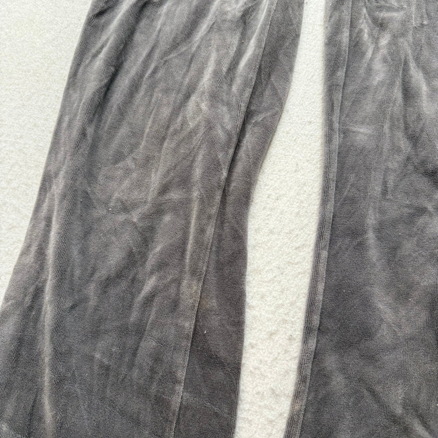 Vintage Juicy Couture Women's Gray Velour Flared Track Pants Drawstring Size S