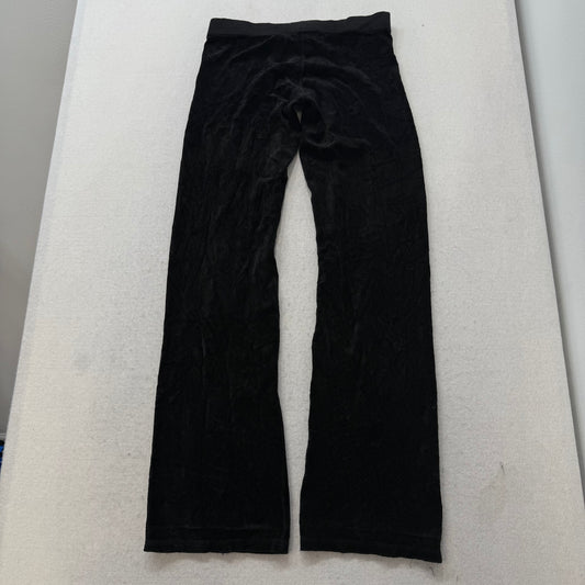 2003 Vintage Juicy Couture Women's Black Velour Flare Track Pant Low Rise Size P
