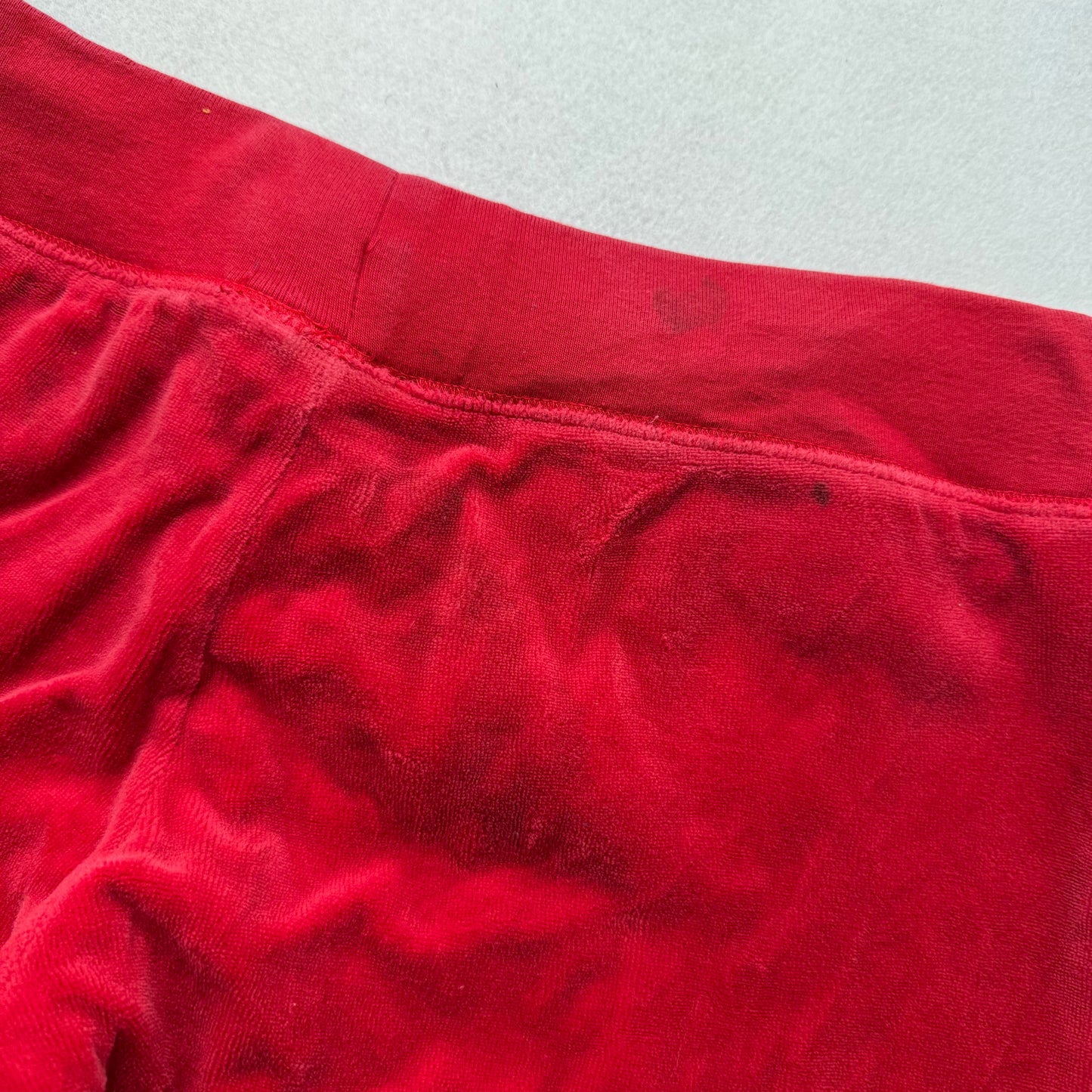 Juicy Couture Women's Dark Red Velour Flared Leg Track Pants Drawstring Size M