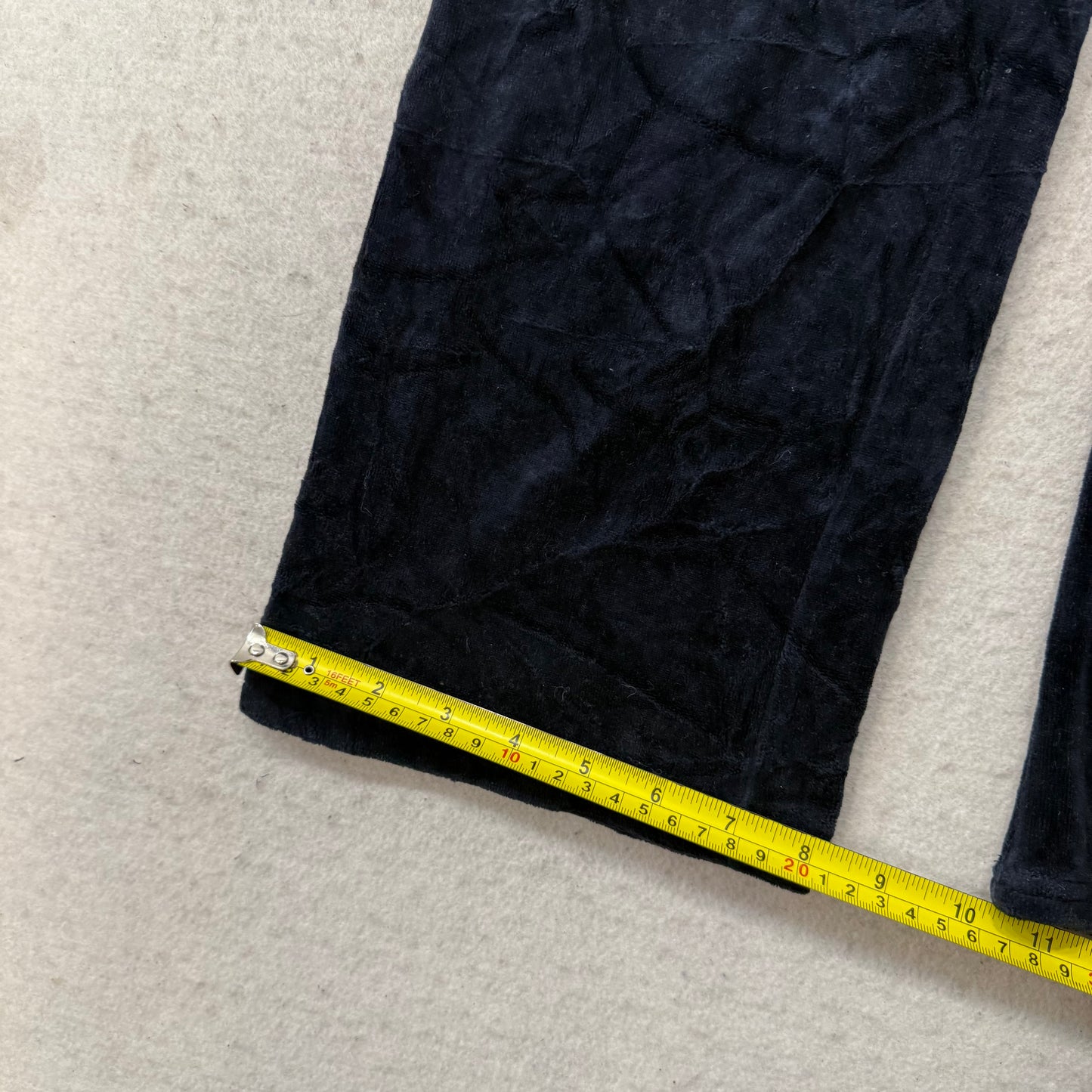 Vintage Juicy Couture Women's Navy Velour Flare Track Pant Loungewear Y2K Size S